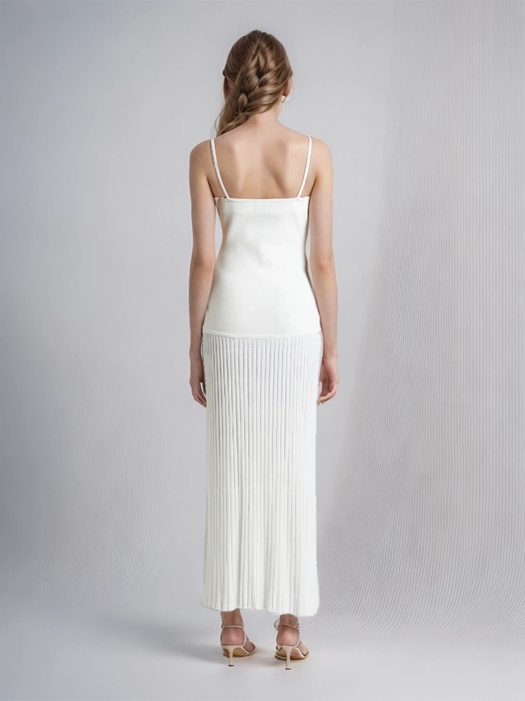 Irregular  Ripple Hollow Out Folds Women Maxi Dresses