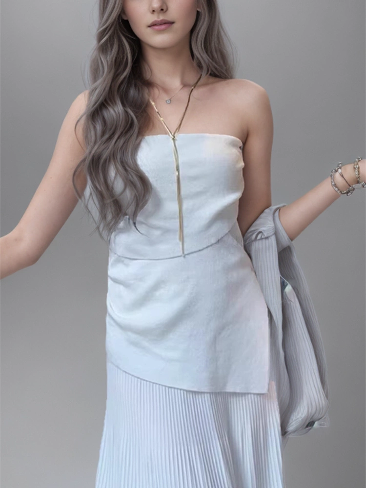 Off Shoulder Irregular Split Tank Top Vest New