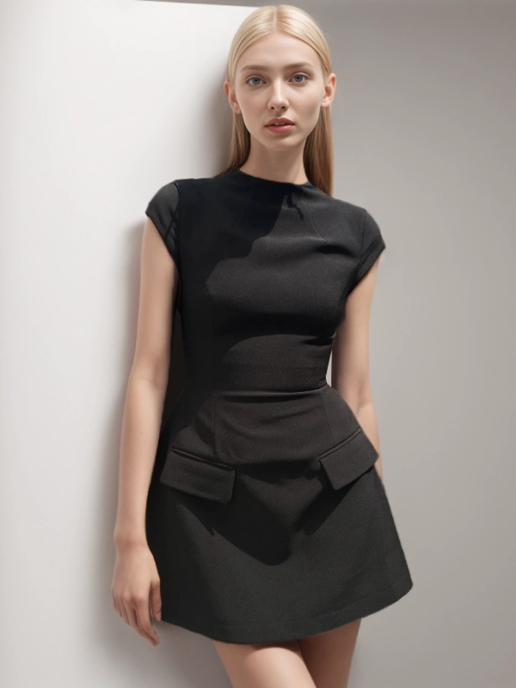 Lower back Sleeveless A Line Pocket  Mini Dresses