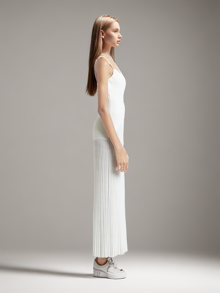Irregular  Ripple Hollow Out Folds Women Maxi Dresses