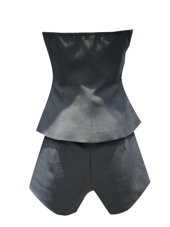 Bow Backless Two Piece Set  With Bras And Shorts