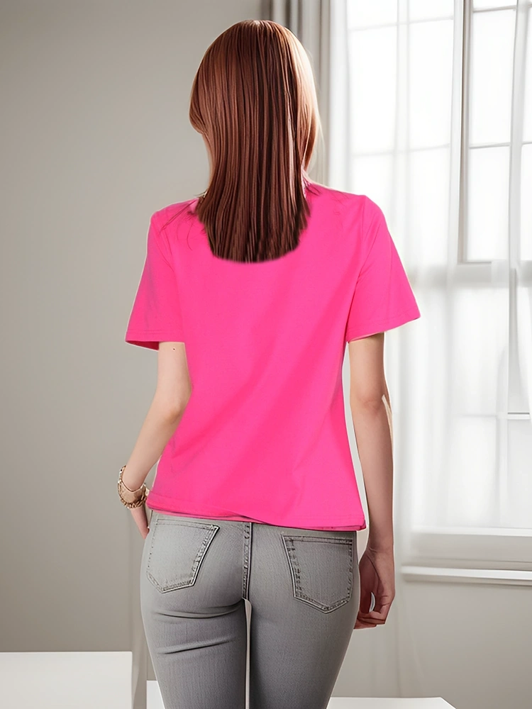 Niche Loose Wooden Floral Three-Dimensional  T-shirt New
