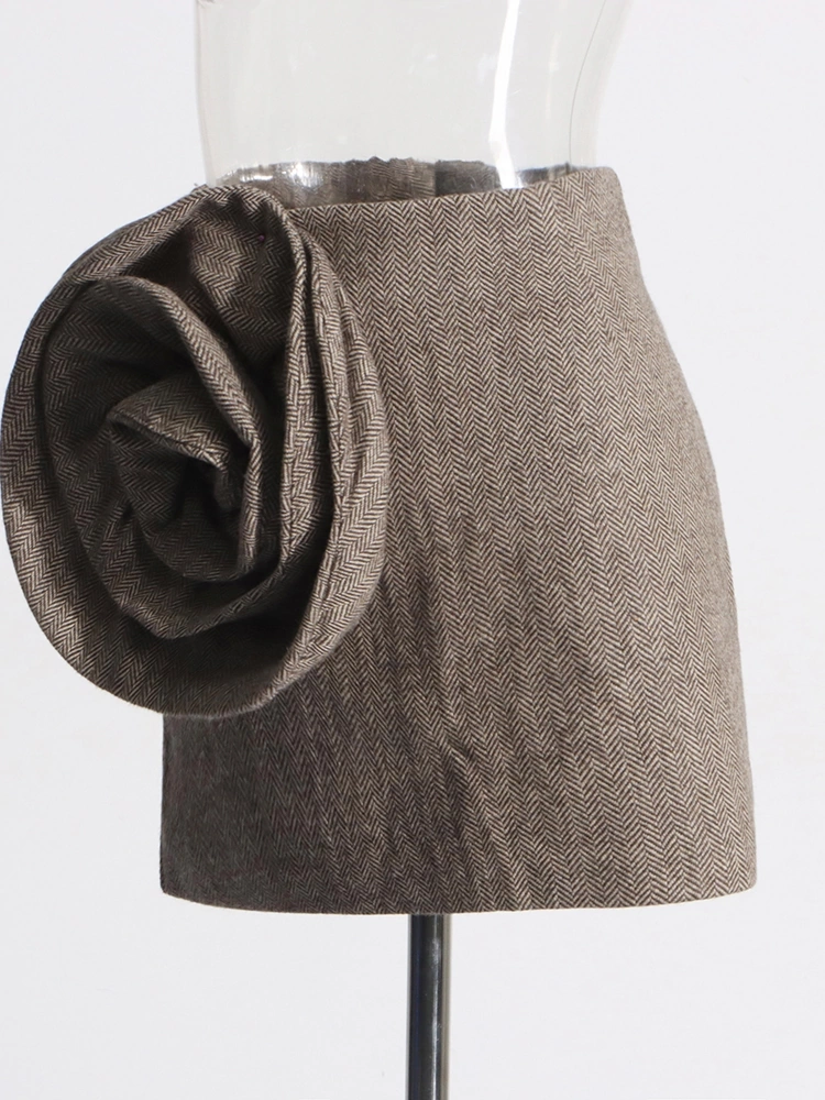 Retro Artistic Three-dimensional Floral Skirt