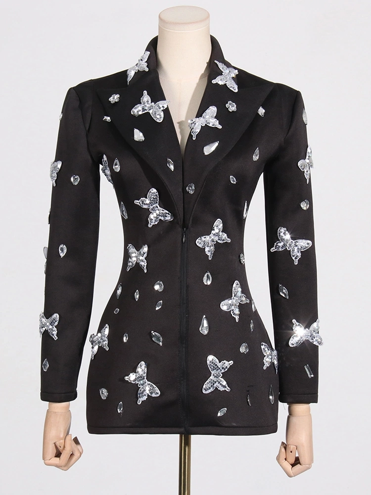 Butterfly Sequin Diamonds Suit Dresses