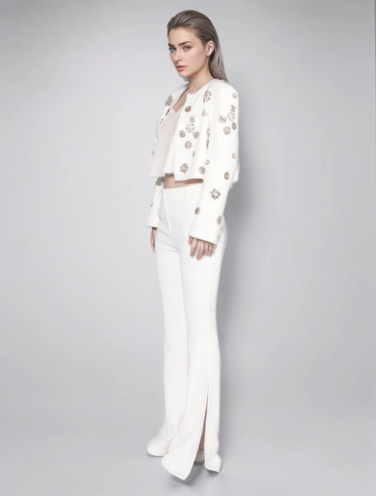 Pearl Short Fashion Split Two Piece Set