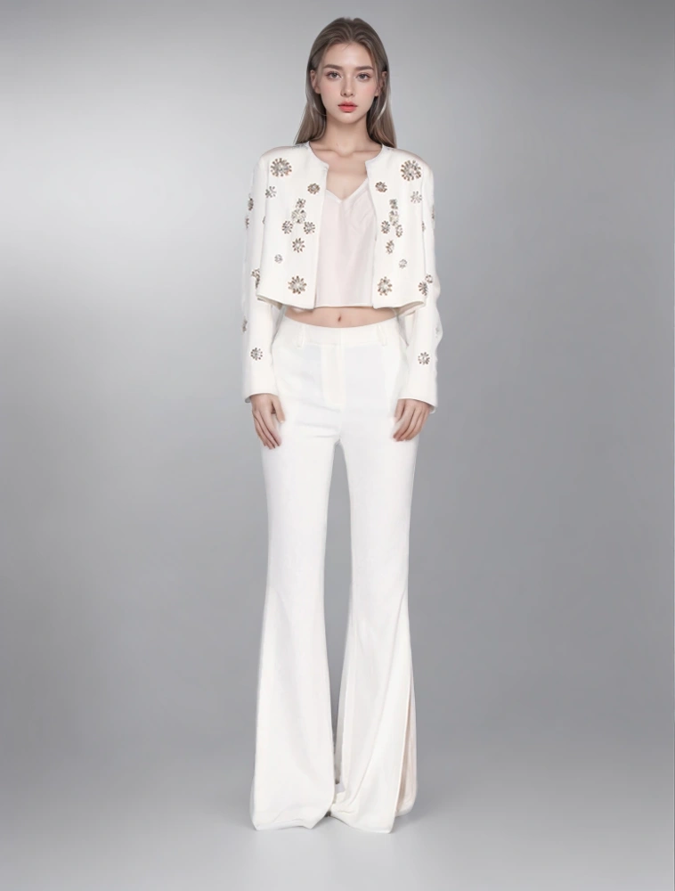 Pearl Short Fashion Split Two Piece Set
