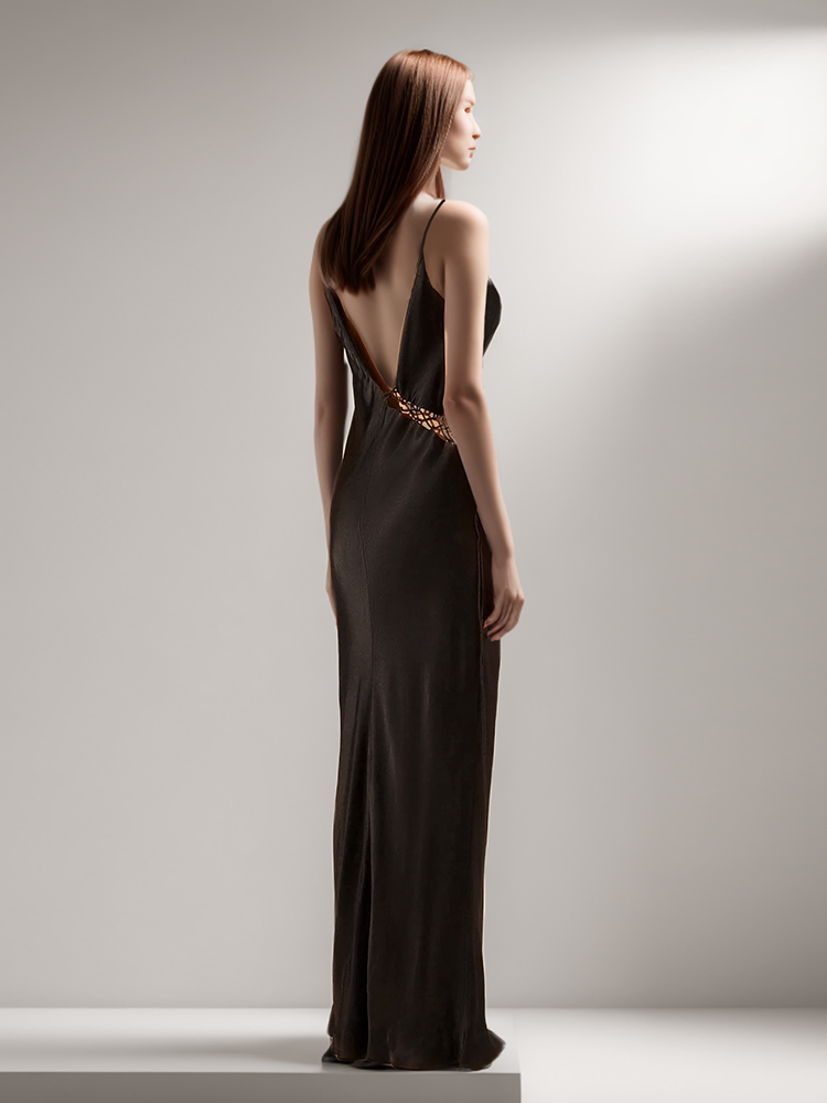 Sexy Backless  V Neck Lace Up Dresses