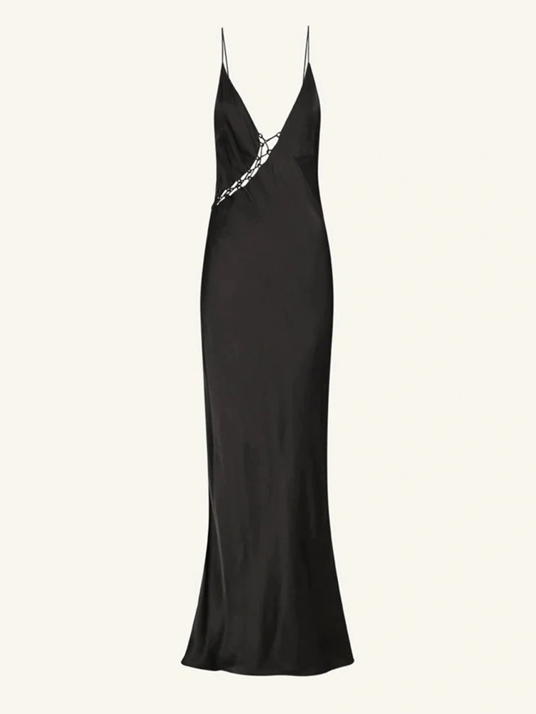 Sexy Backless  V Neck Lace Up Dresses