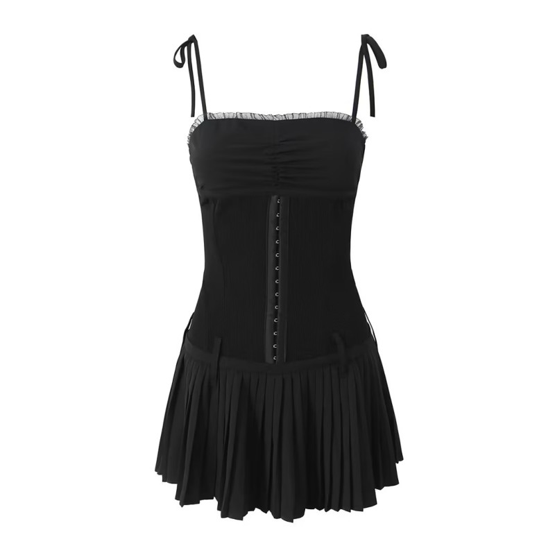 Folded waist cinched suspender D RESS New