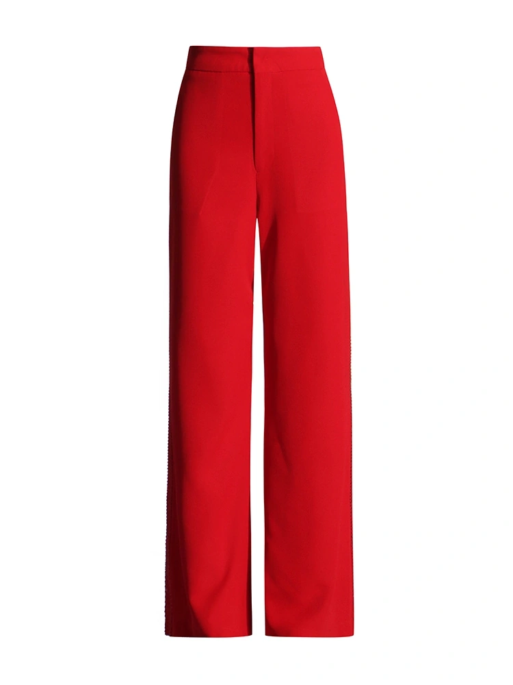 Side Diamonds Suit High Waist Pant