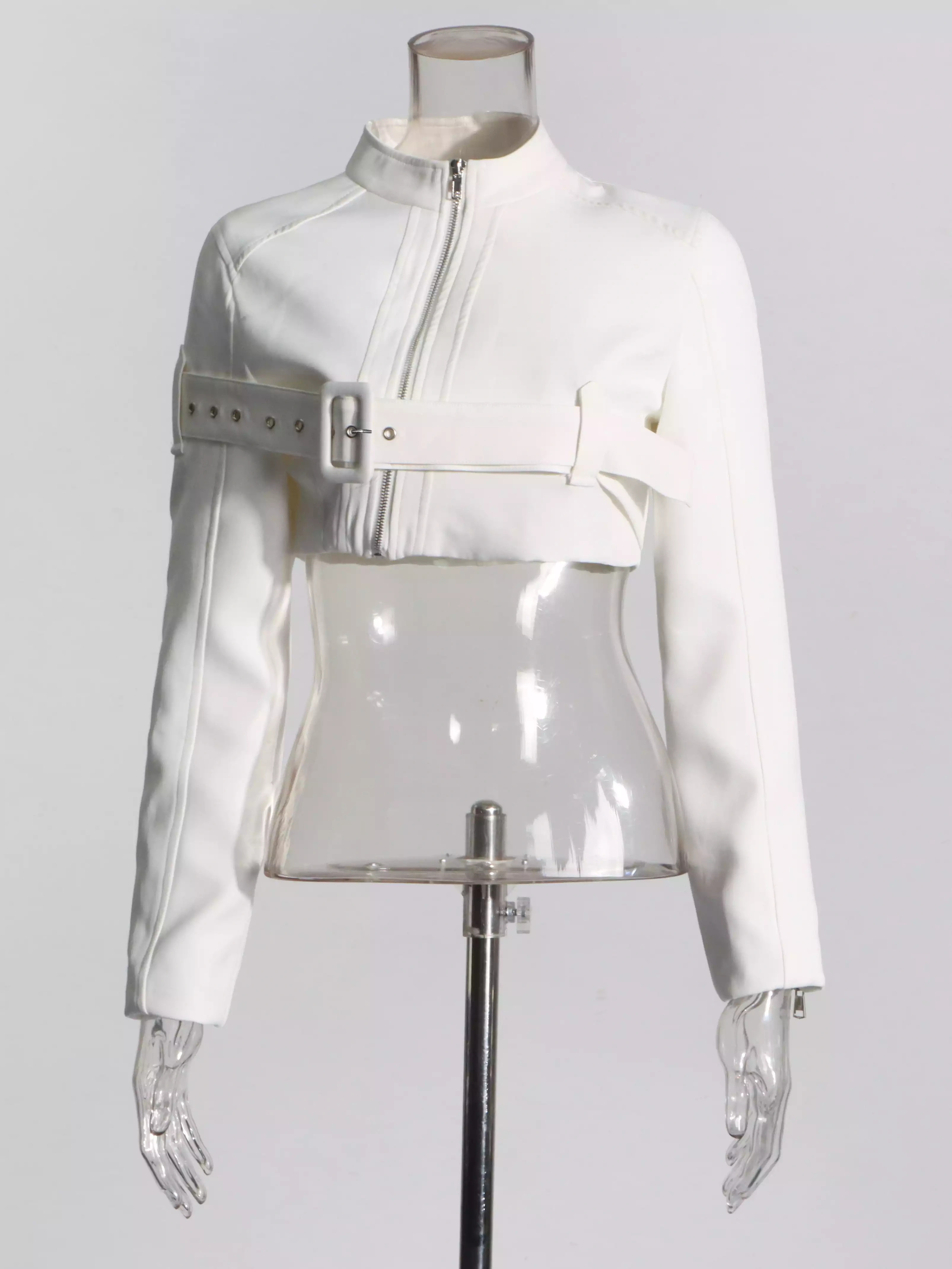 Slim Zippered Short Jacket Tops