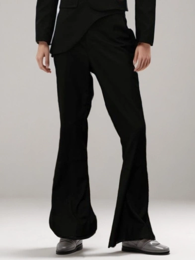 High Waist Wide Leg  Micro Flared  Pants