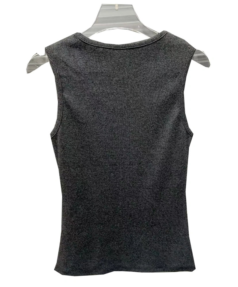 Green Printed Visual Contrast Vest New