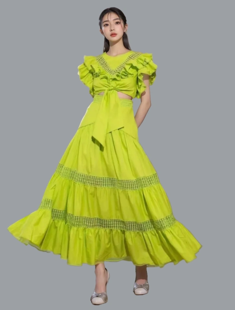 Lace Splicing Two Piece Set