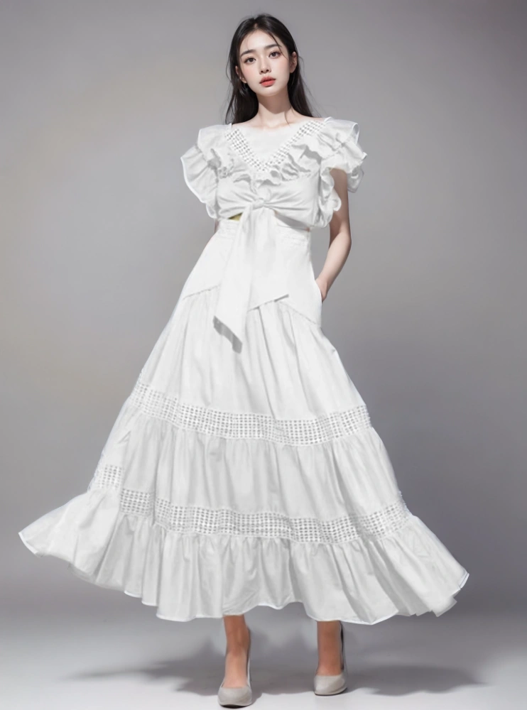 Lace Splicing Two Piece Set