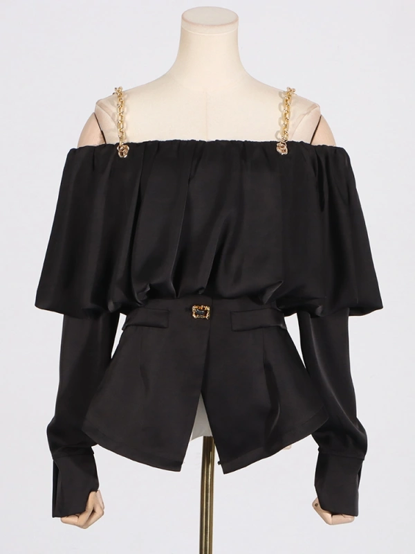 One SHoulder Strap Chiffon Jacket