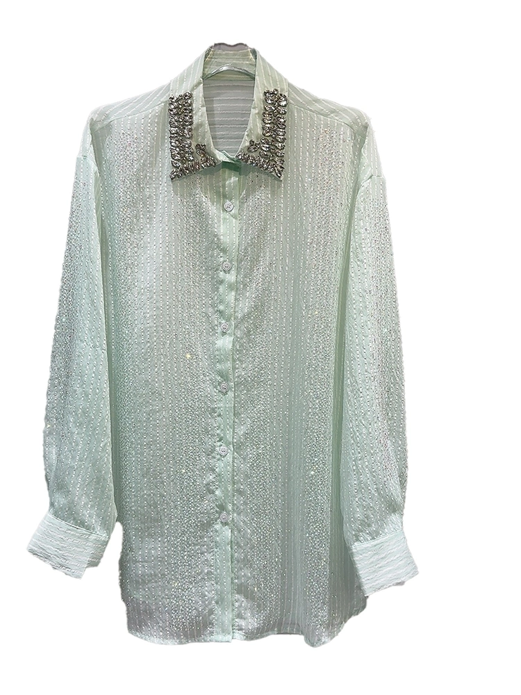 Diamonds Bead Collar Sunscreen Shirt New
