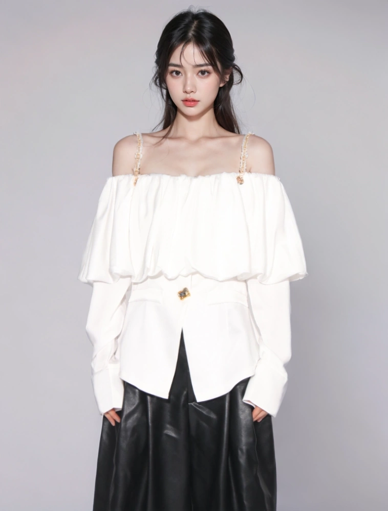 One SHoulder Strap Chiffon Jacket