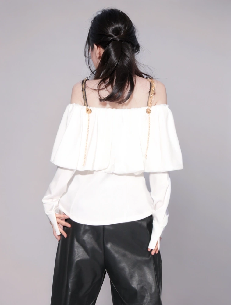 One SHoulder Strap Chiffon Jacket