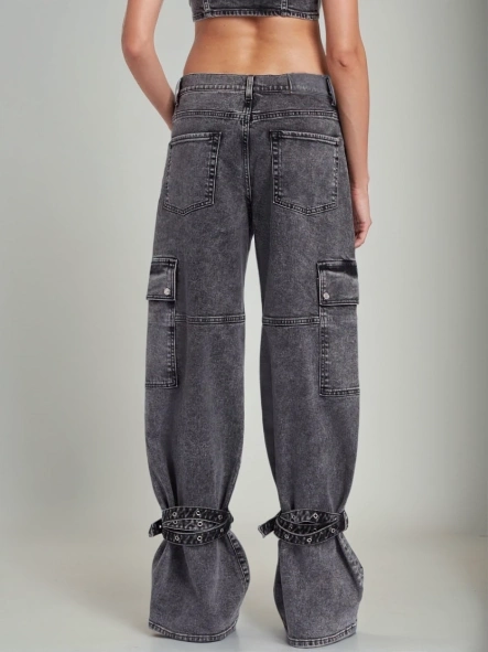 Strap Straight Tube Casual Jeans New