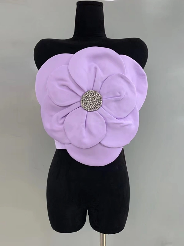 Diamonds 3D Flower Bra Top Vest New
