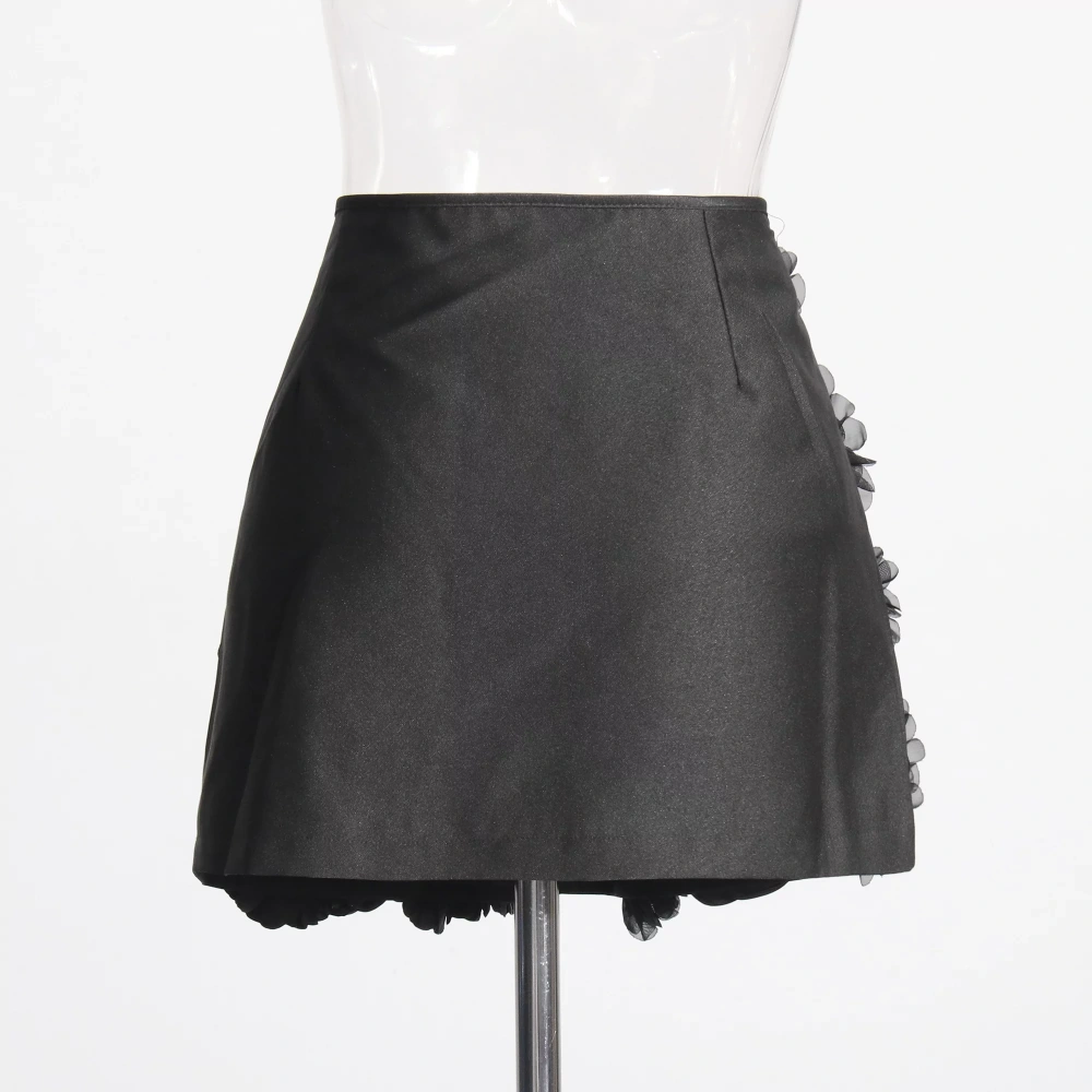3D Floral A -line Mini  Skirt New