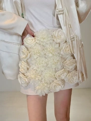 3D Floral A -line Mini  Skirt New