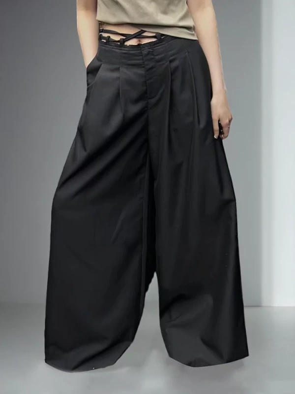 High Waist Loose fitting Straight Leg Draping Casual Pants New