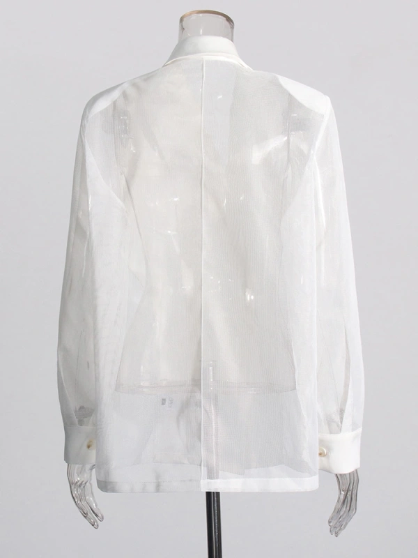 long Sleeve Mesh Patchwork Suit Jacket New