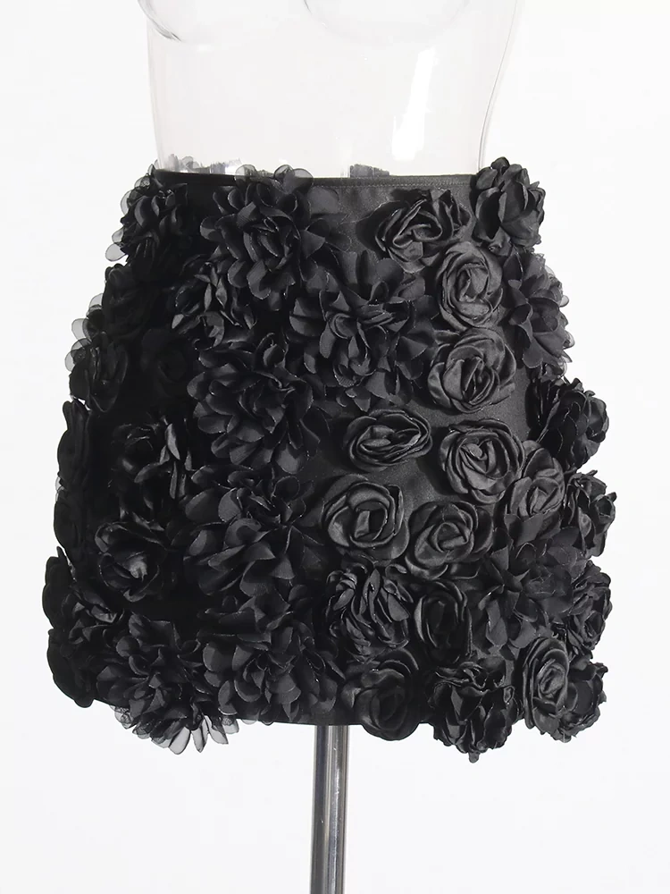 3D Floral A -line Mini  Skirt New