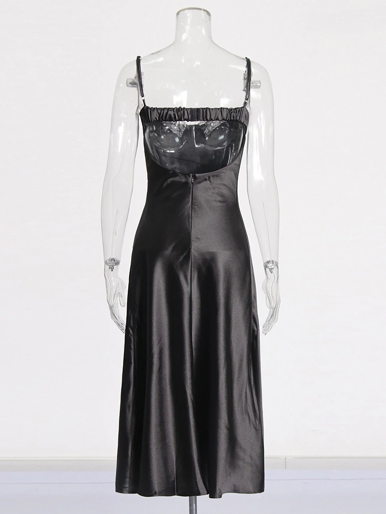 Sexy Backless Retro Lace Patchwork  Maxi Dresses New