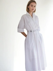 Elegant Sophisticated Waistband Shirt Dresses