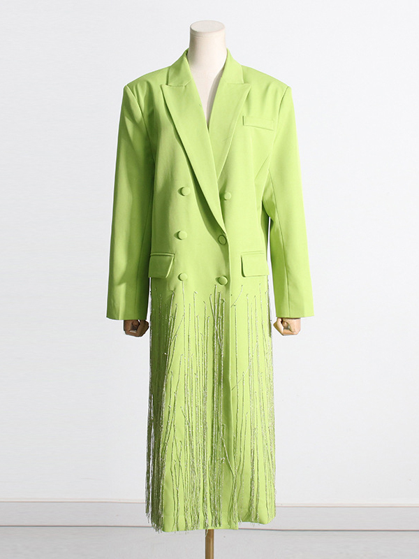 Spliced Tassels  Long Suit Blazer