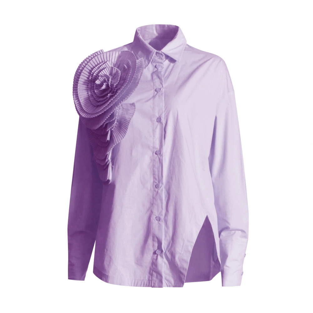 3D Floral Large Loose Irregular Shirt