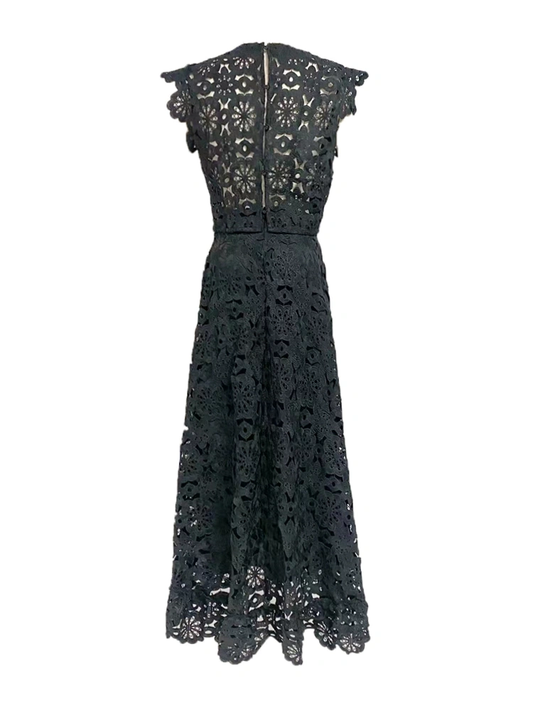 Embroidered Floral Ruffle Two Piece Set New