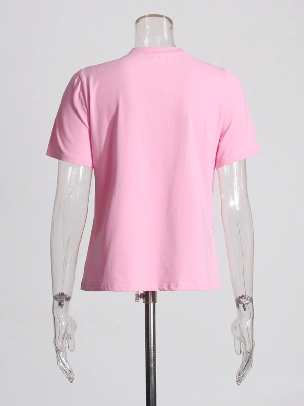 Rugged 3D Flower Short Sleeve T -shirt