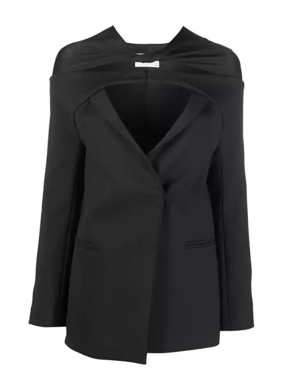 Hollow Out Twisted Cut Suit Blazer