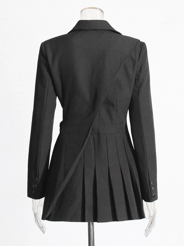 V Neck Irregular Hollow Splicing Suit Skirt