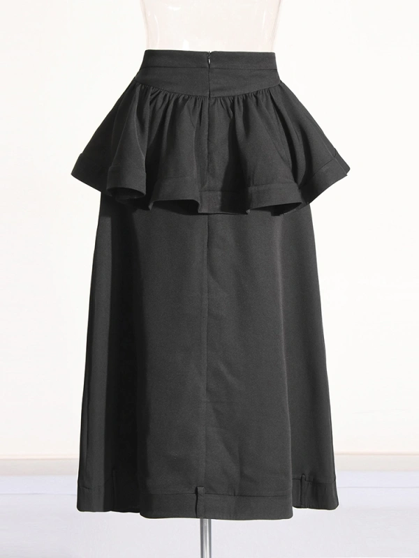 Long SLeeve Blouse With Pleated High Waiste Skirt Two PIece Set