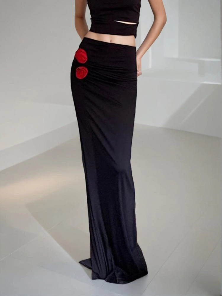 Flower Patchwork Slim Wrap Hip Skirt New