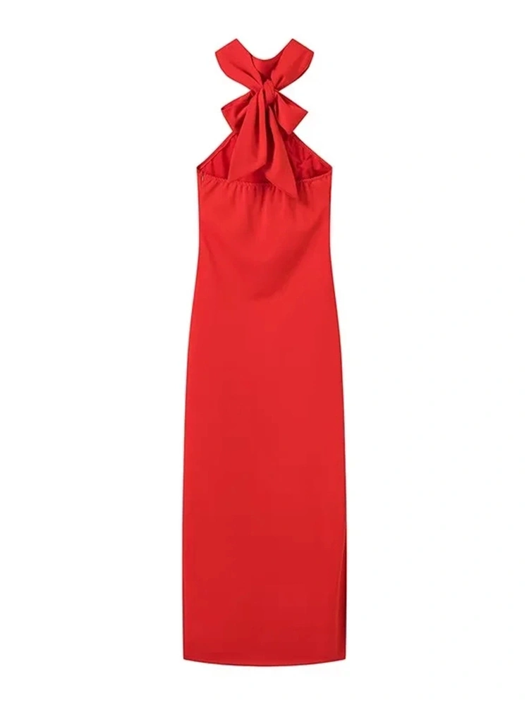 Flower Hanging Neck Maxi Dresses New
