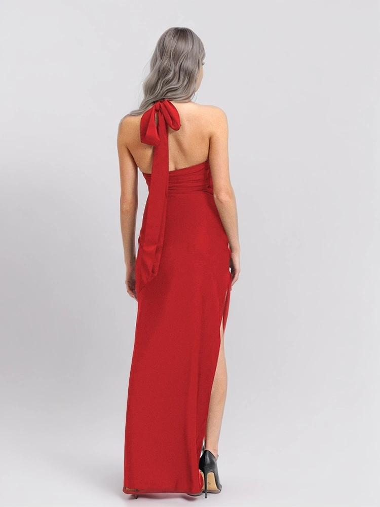 Flower Hanging Neck Maxi Dresses New
