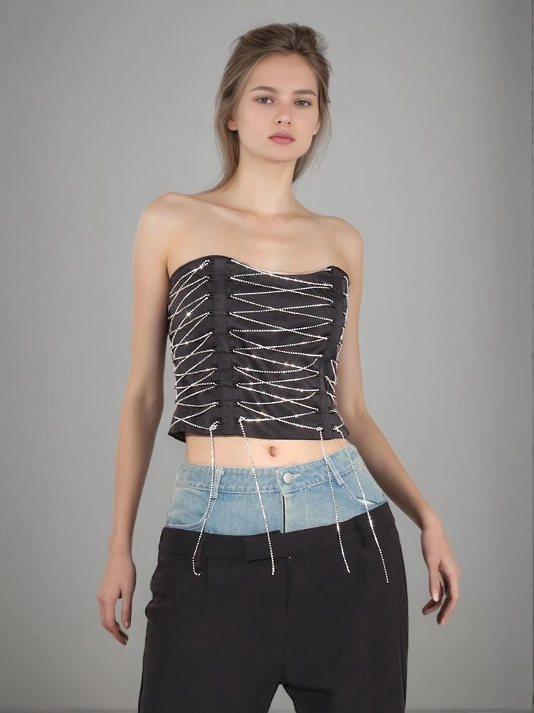 Fashion Cross Chain Bra Top Vest New