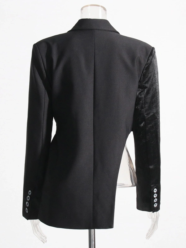 Black Irregular Top Short Suit Blazer