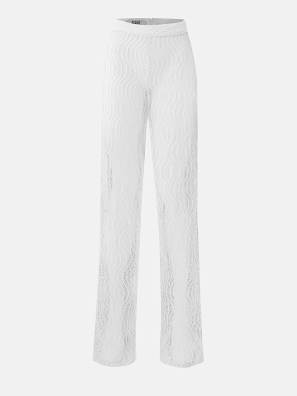 Sexy Lace Perspective Mesh Wide Leg Pants