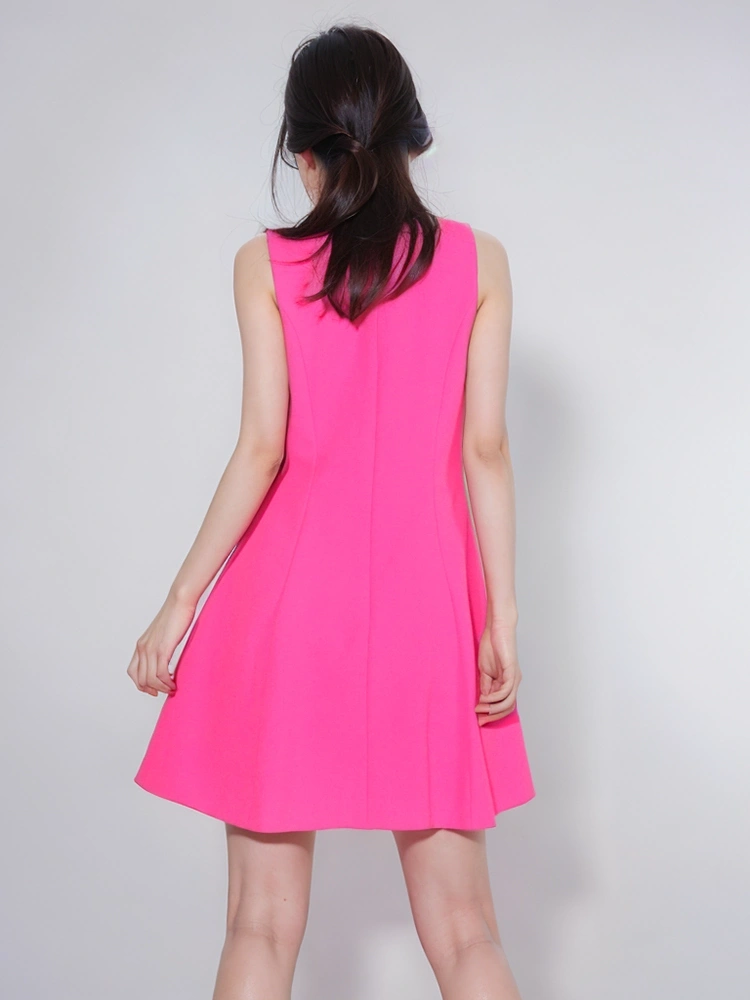Square Neck Three-Dimensional Flower A Line Sleeveless Dresses