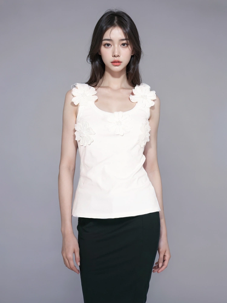 3D Floral Cotton Knitting Camisole Vest New