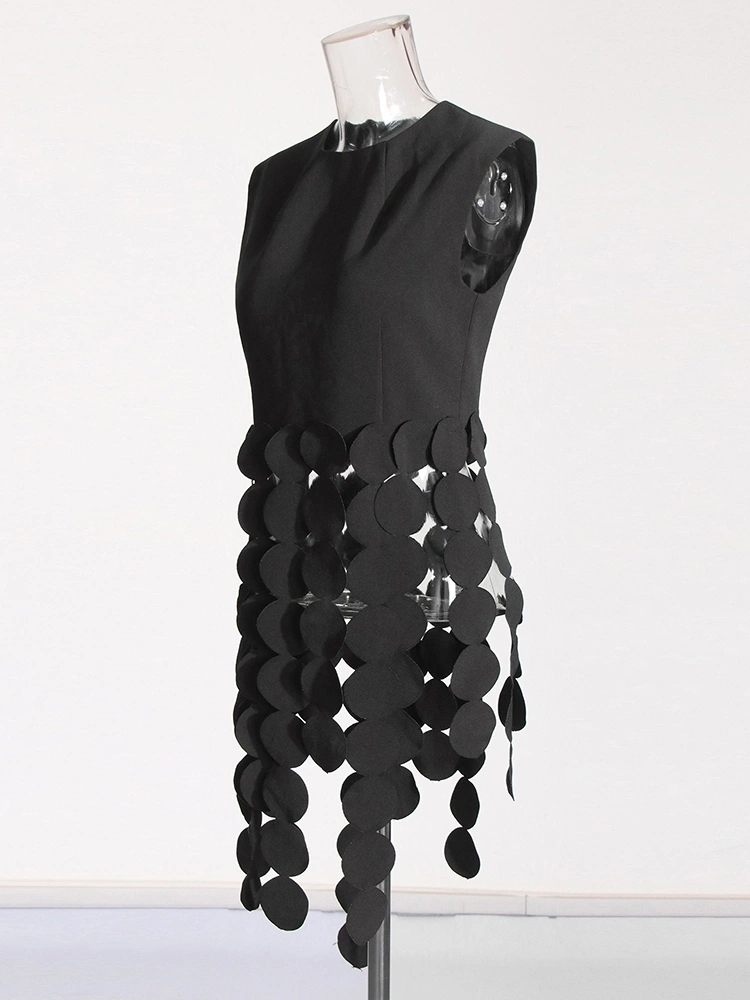 Spliced Circular Fringe Design Sleeveless Vest Top