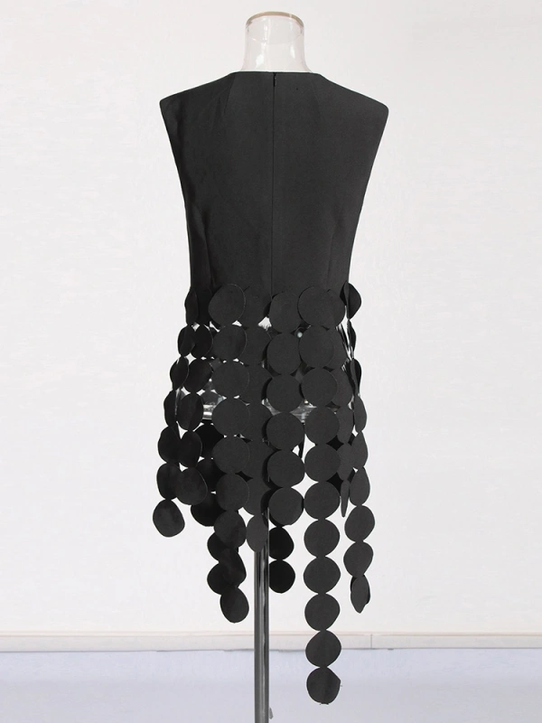 Spliced Circular Fringe Design Sleeveless Vest Top
