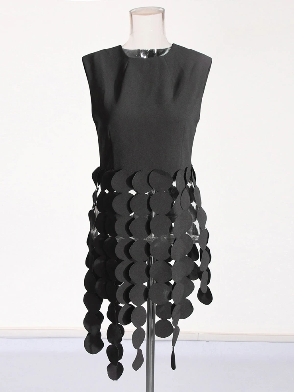 Spliced Circular Fringe Design Sleeveless Vest Top